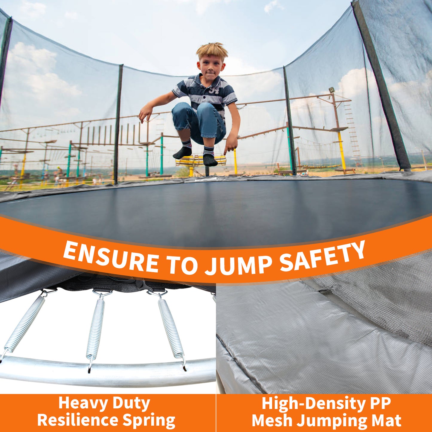 Jump and Play Trampoline with Safety Net - Fun for All Ages!
