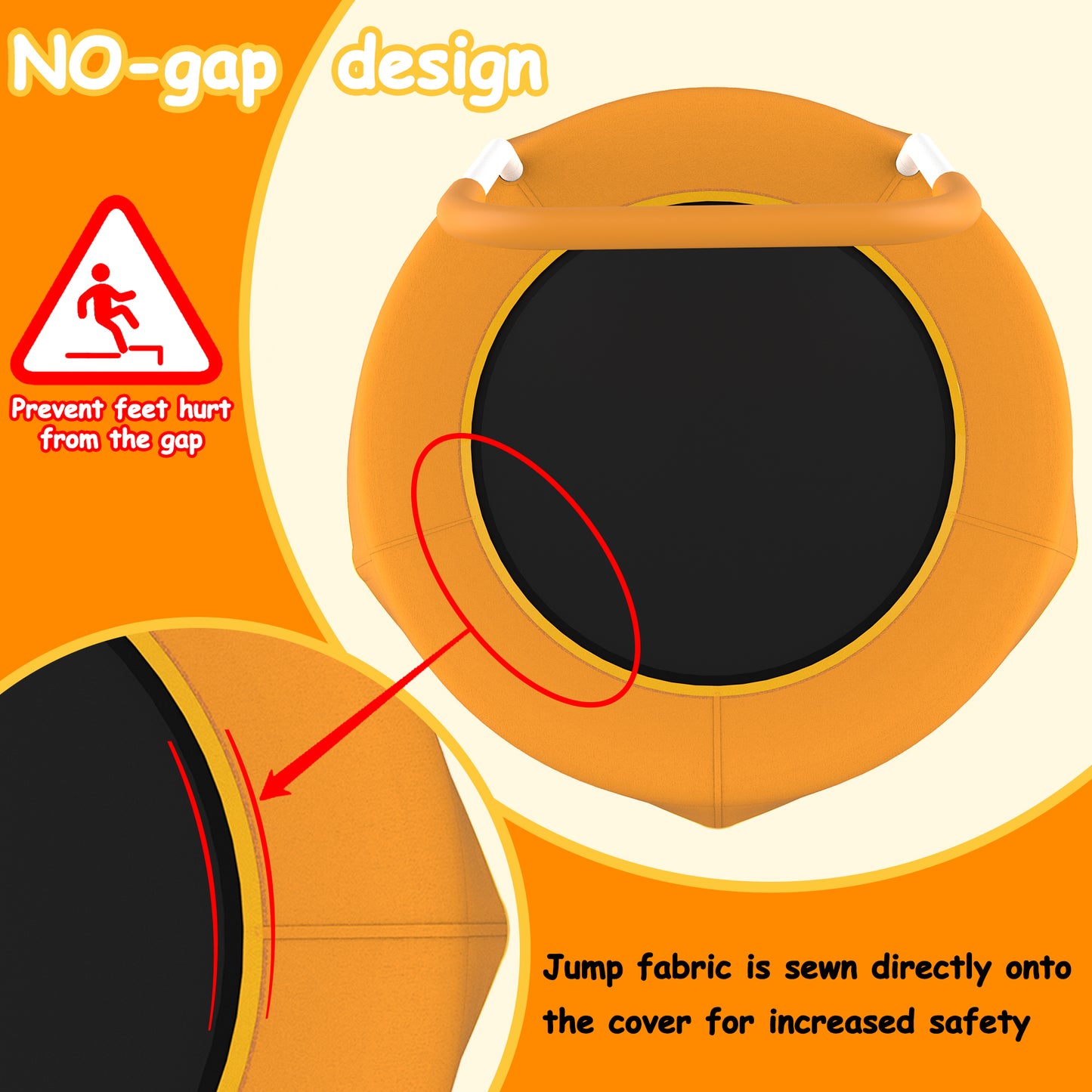 Bouncy Fun Trampoline for Toddlers with Safety Handle