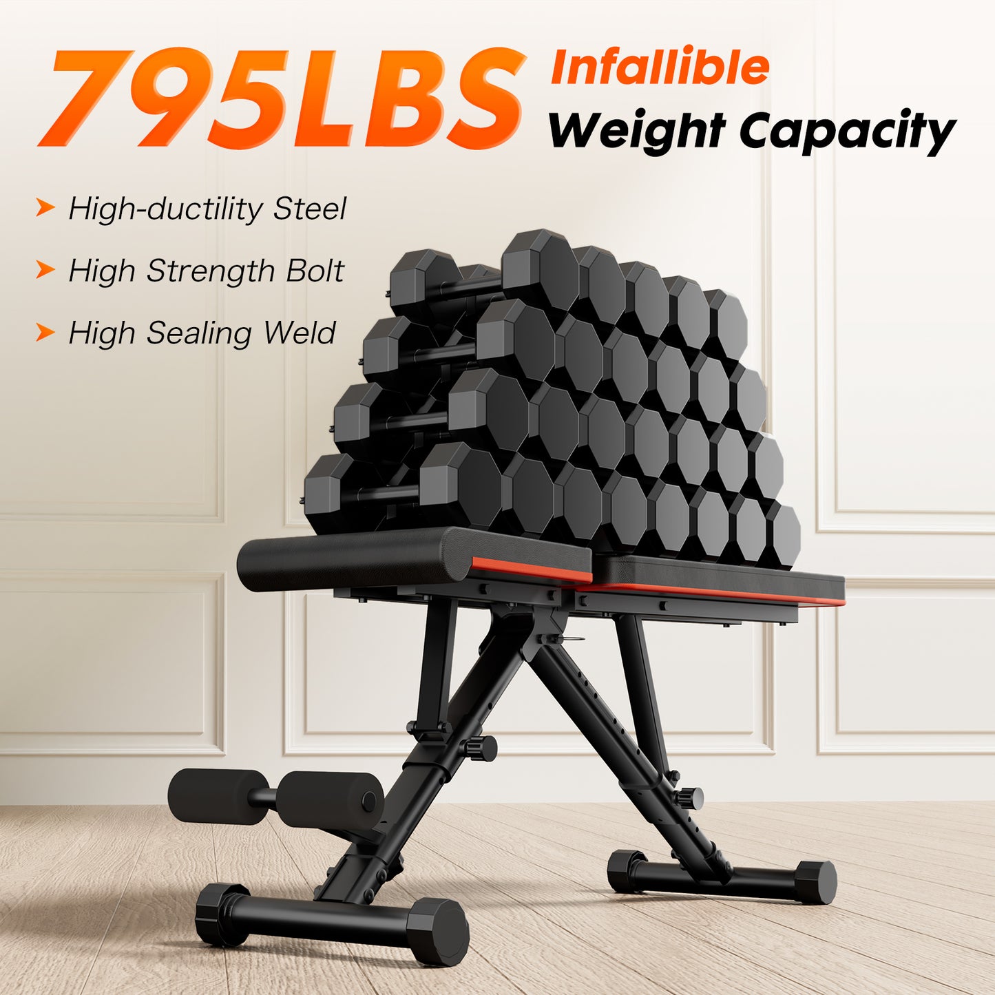 FlexFit Foldable Weight Bench for Home Workouts