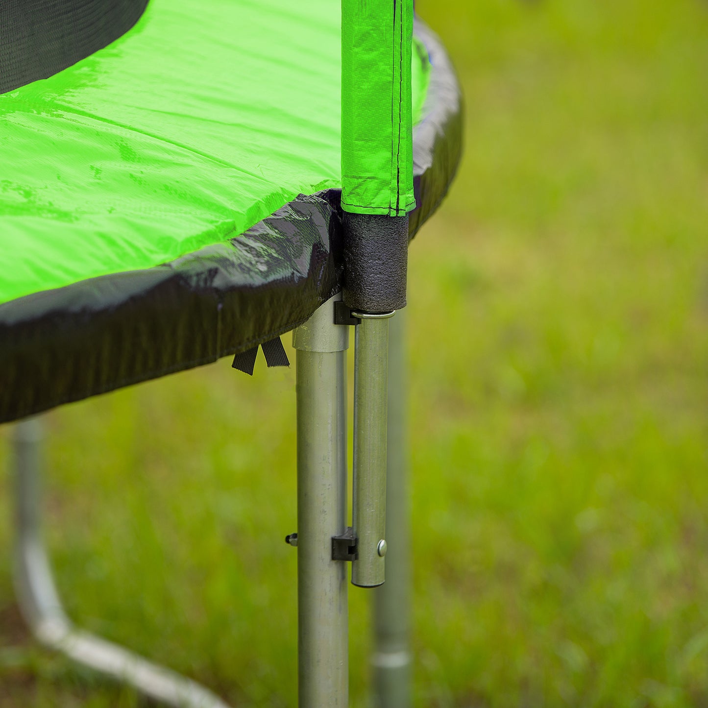 Bounce and Play Trampoline with Basketball Hoop and Soccer Goal - Green Adventure!
