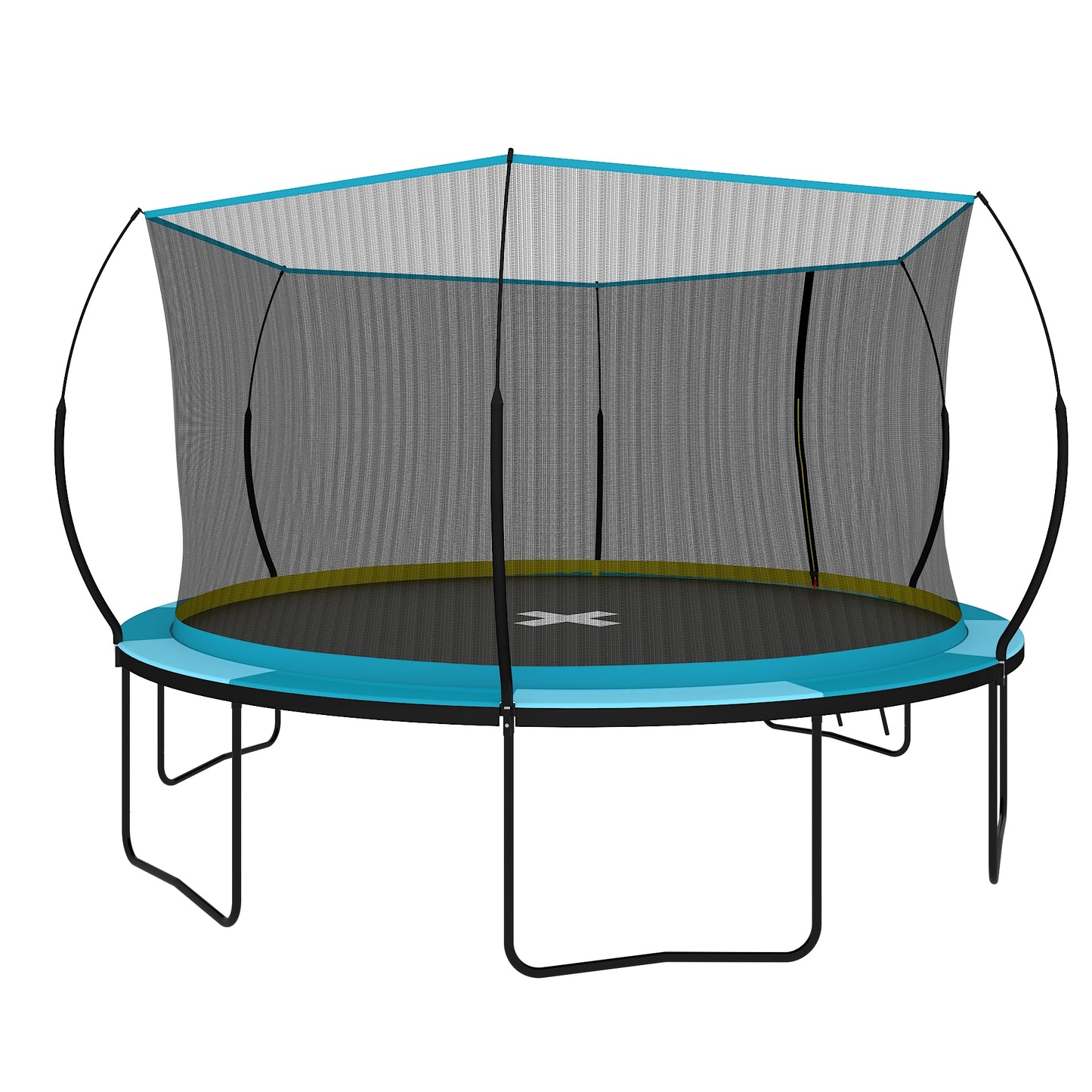 Pumpkin-Blue Fun Trampoline for All Ages!