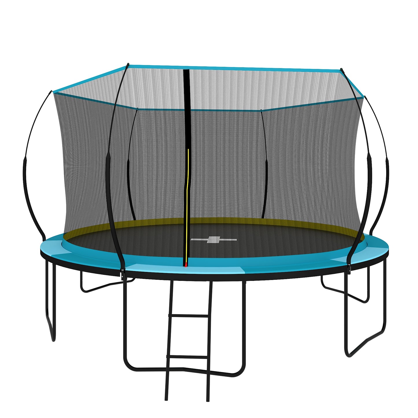 Pumpkin-Blue Fun Trampoline for All Ages!