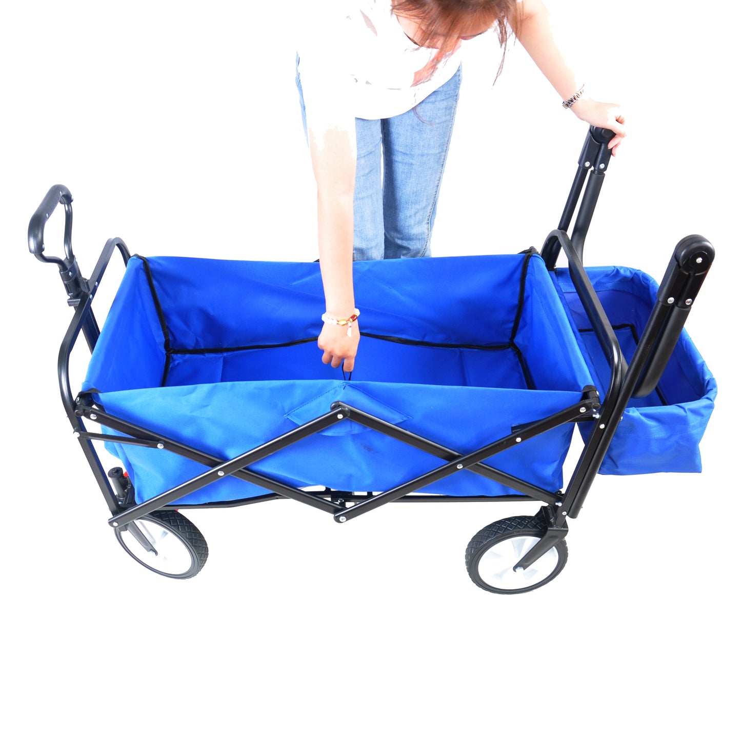 Versatile Outdoor Folding Wagon with Drink Holder
