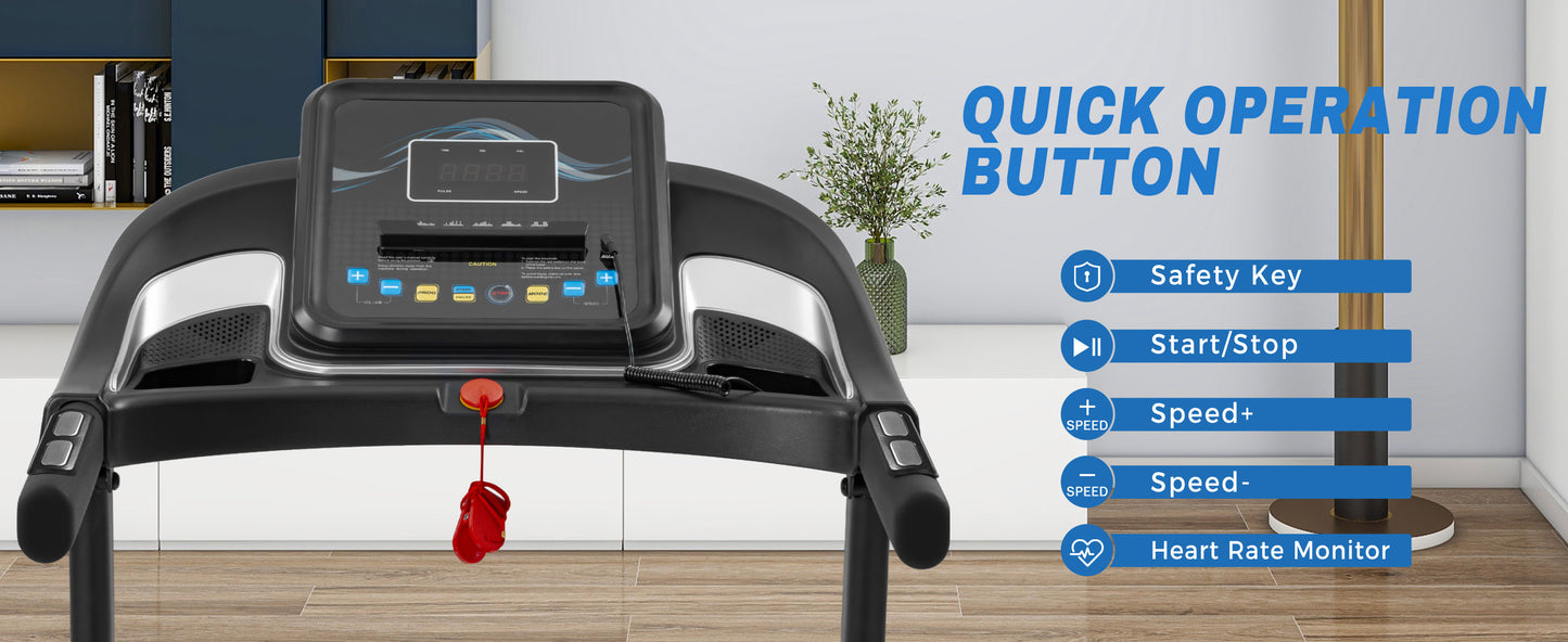 Foldable Fitness Treadmill with Speakers and Adjustable Incline