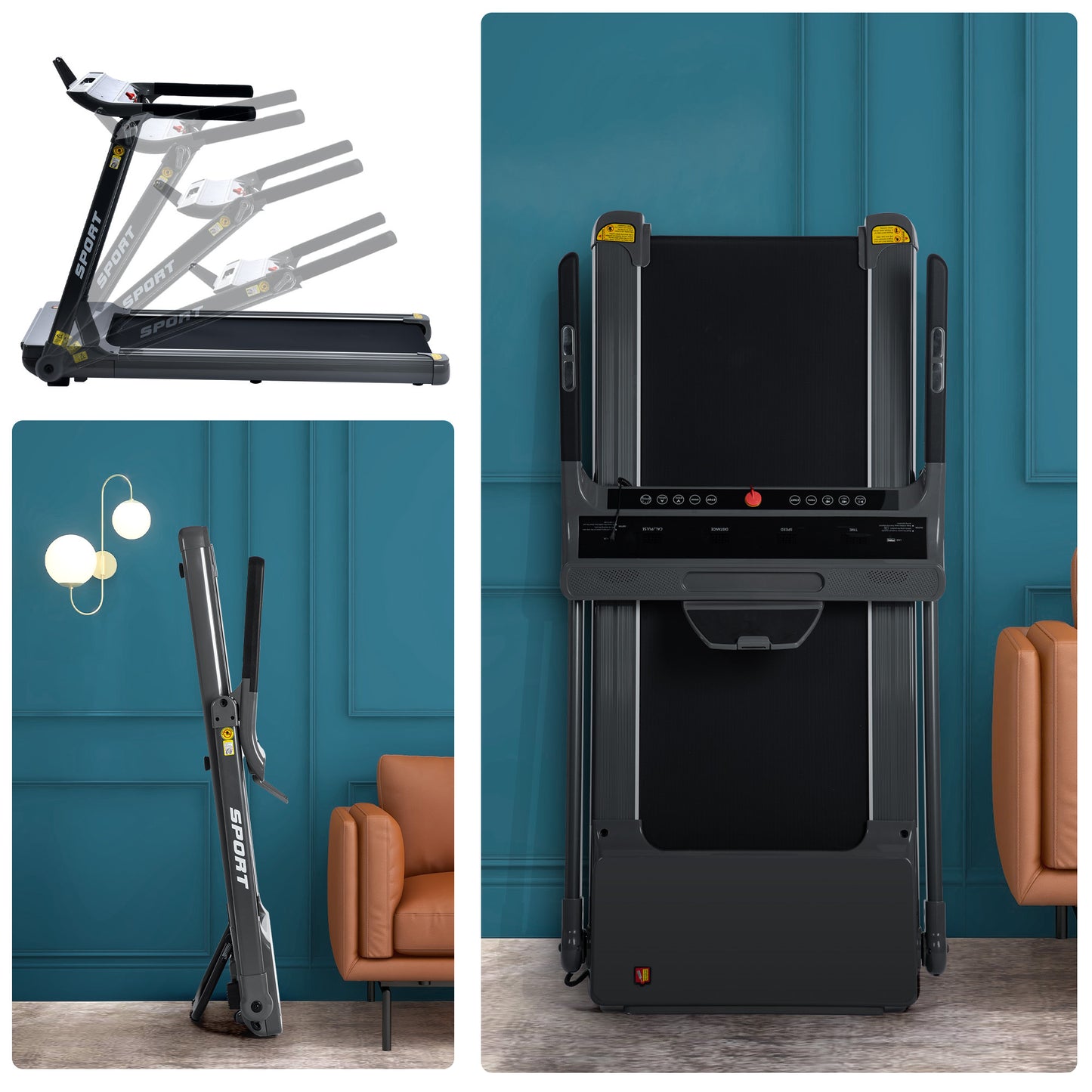 Compact Power Treadmill for Home Fitness