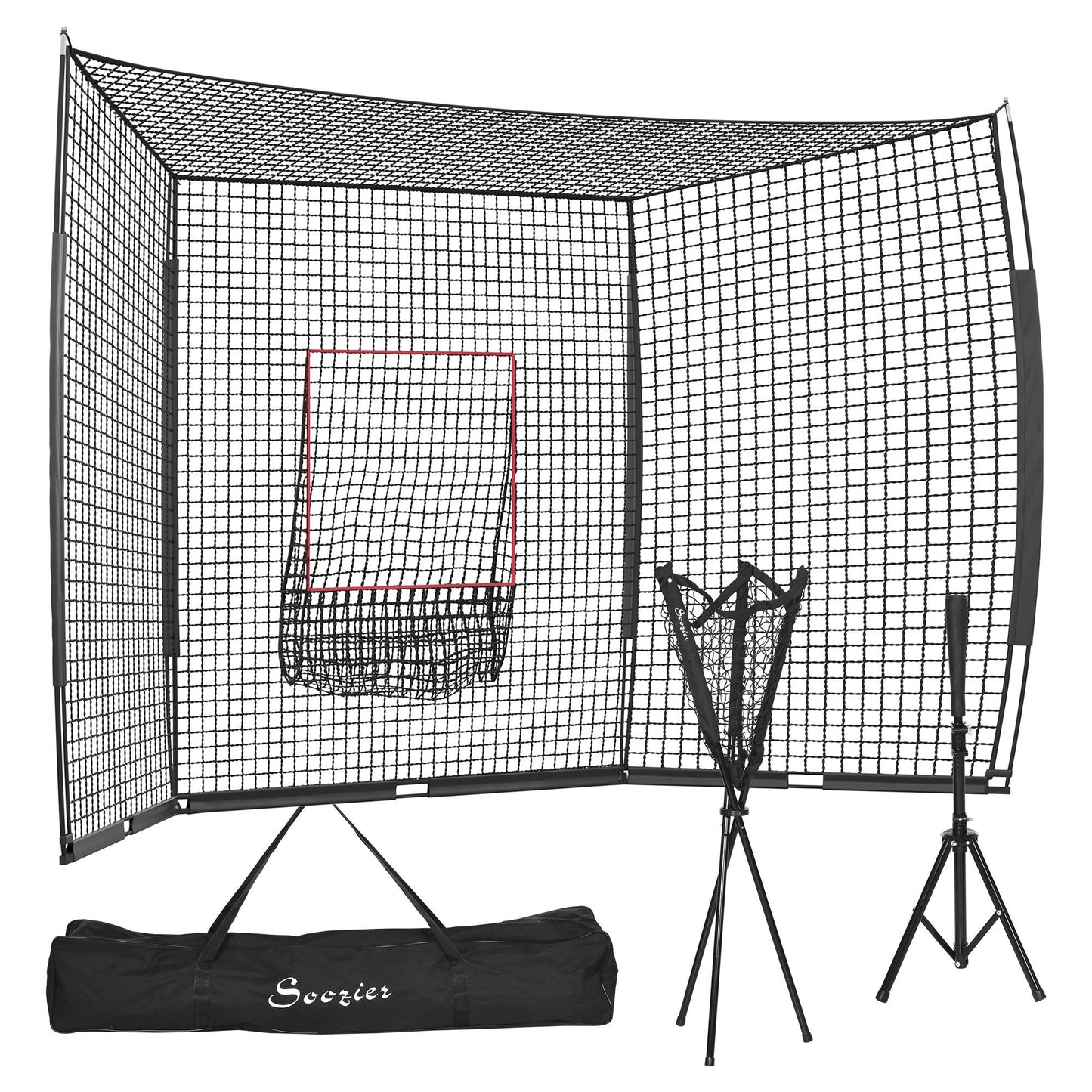 Home Run Hitter Baseball Net with Tee and Caddy - Portable Training Gear