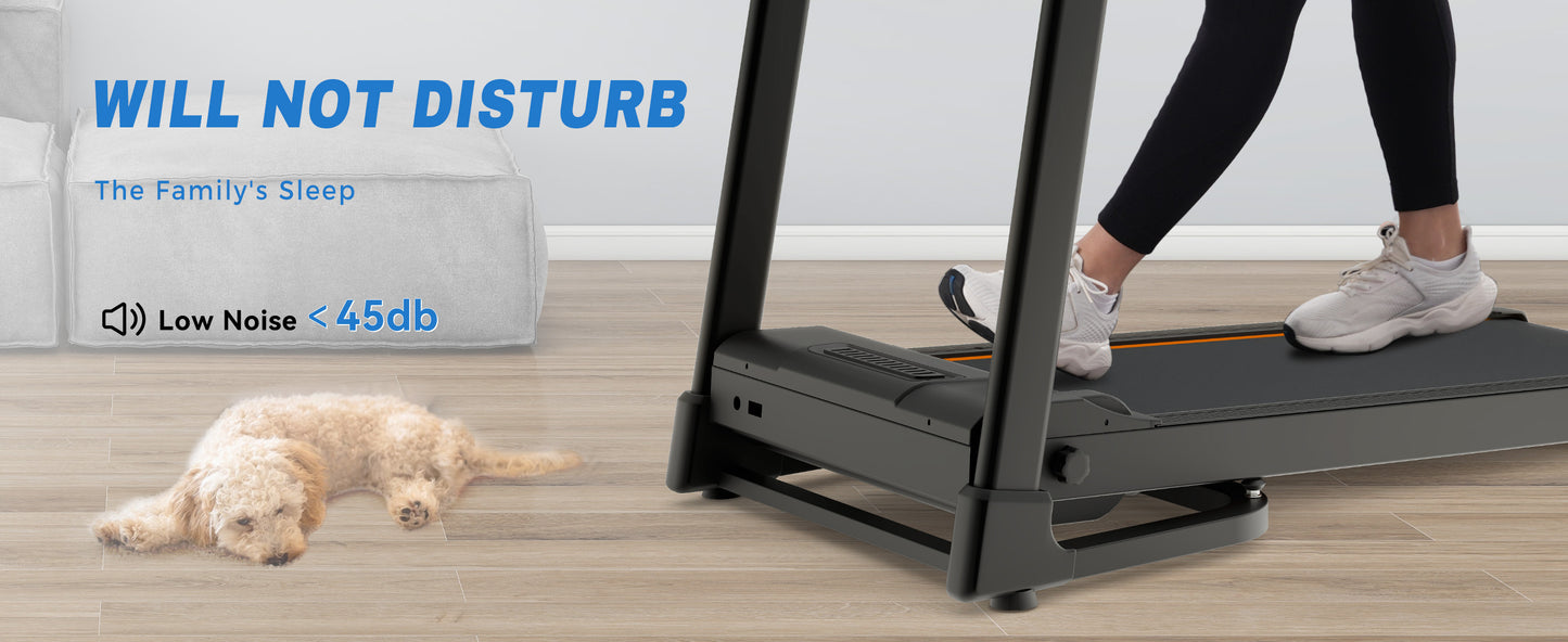 Foldable Fitness Treadmill with Speakers and Adjustable Incline