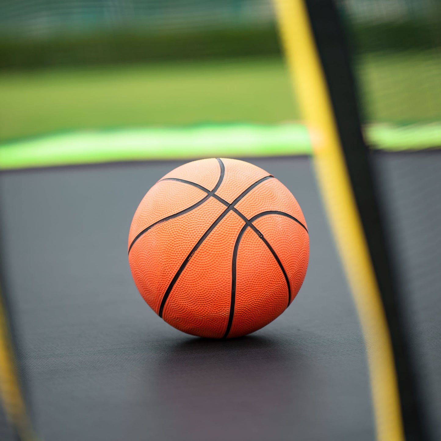 Bounce and Play Trampoline with Basketball Hoop and Soccer Goal - Green Adventure!