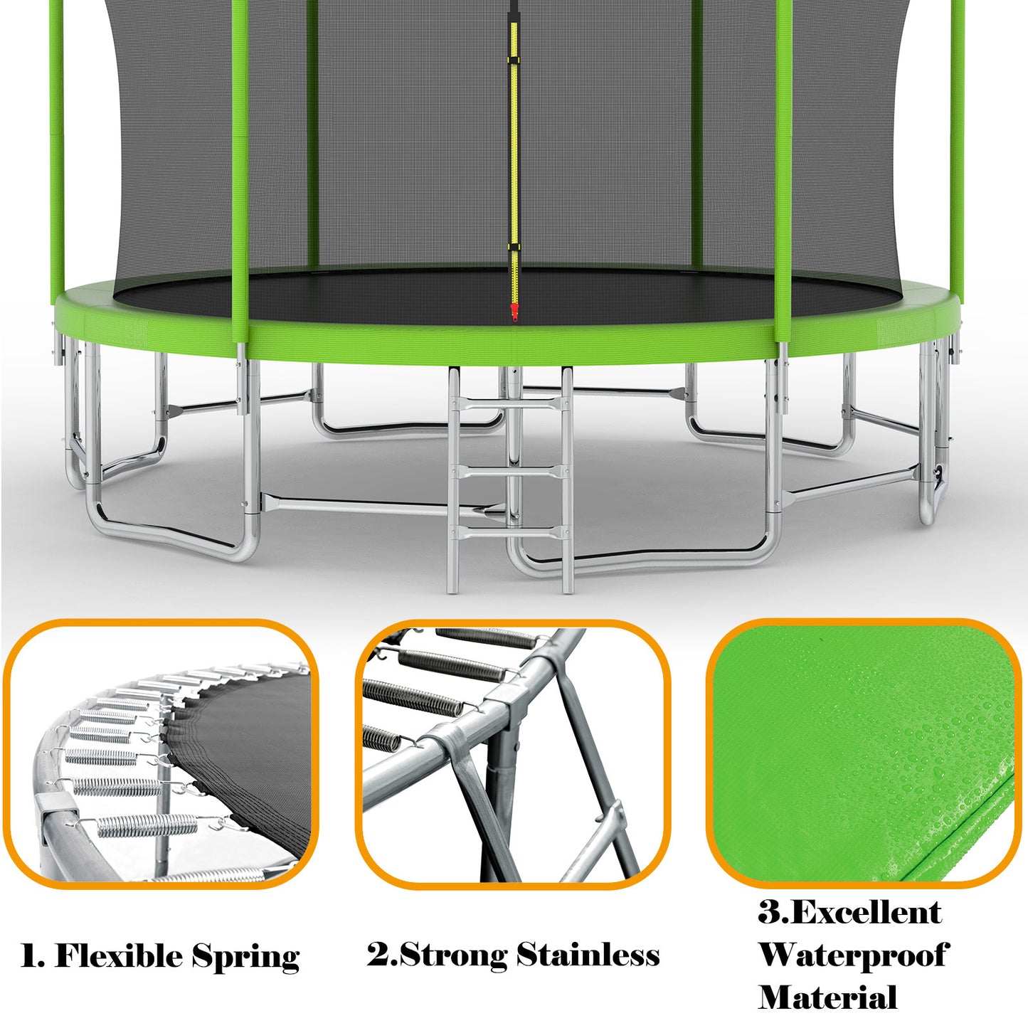 Ultimate Fun Trampoline with Balance Bar and Basketball Hoop!