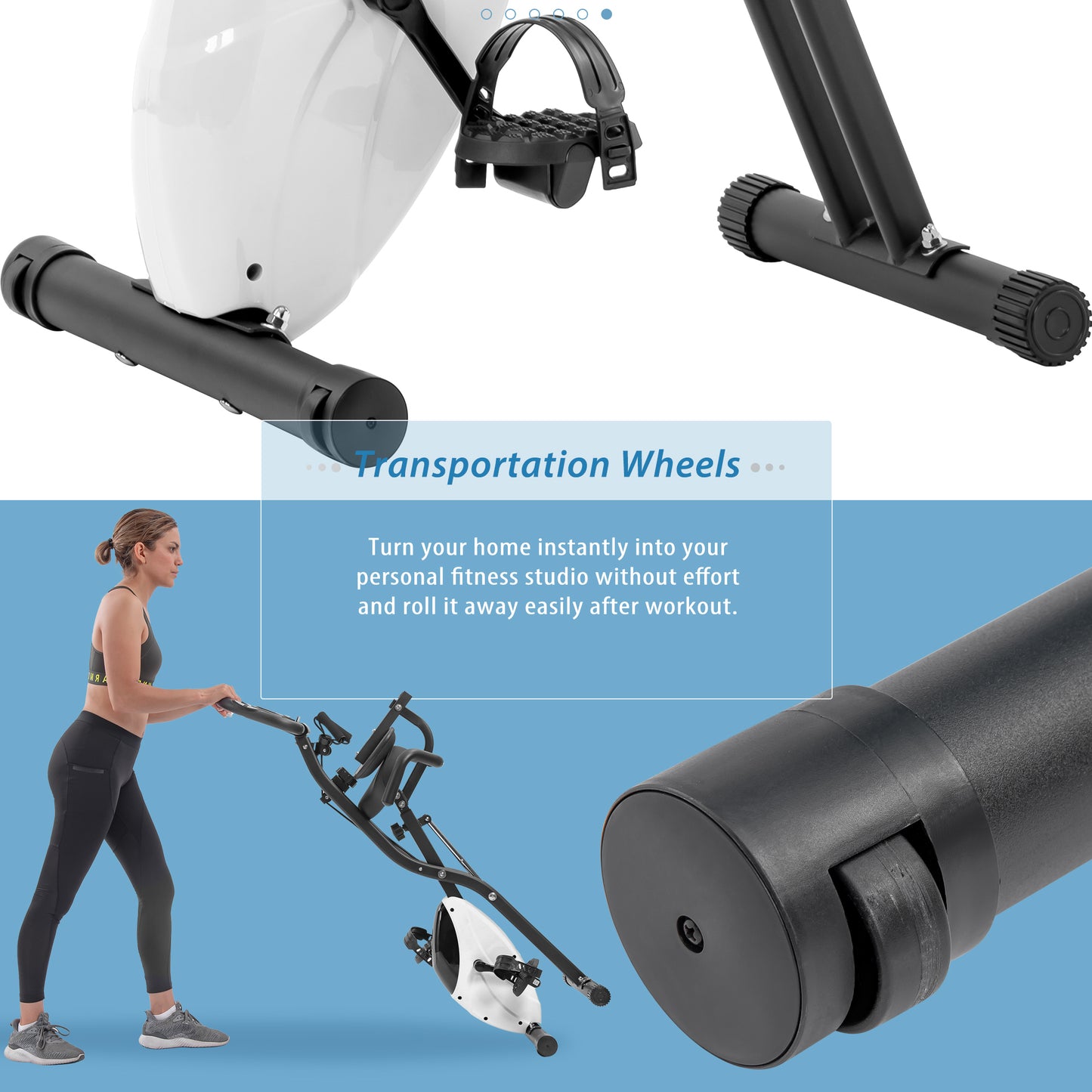 Versatile Folding Fitness Bike with Arm Bands and Backrest