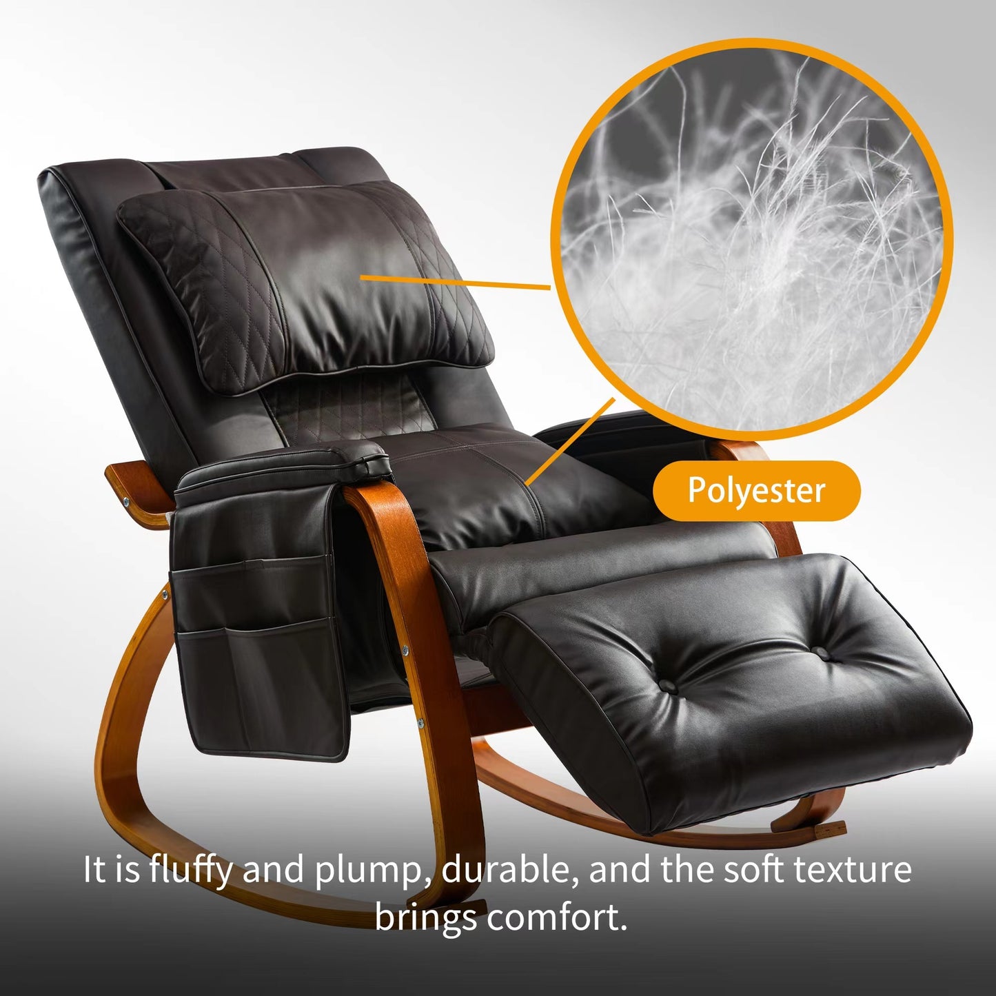 Relaxing Massage Rocker Chair - Brown Bliss