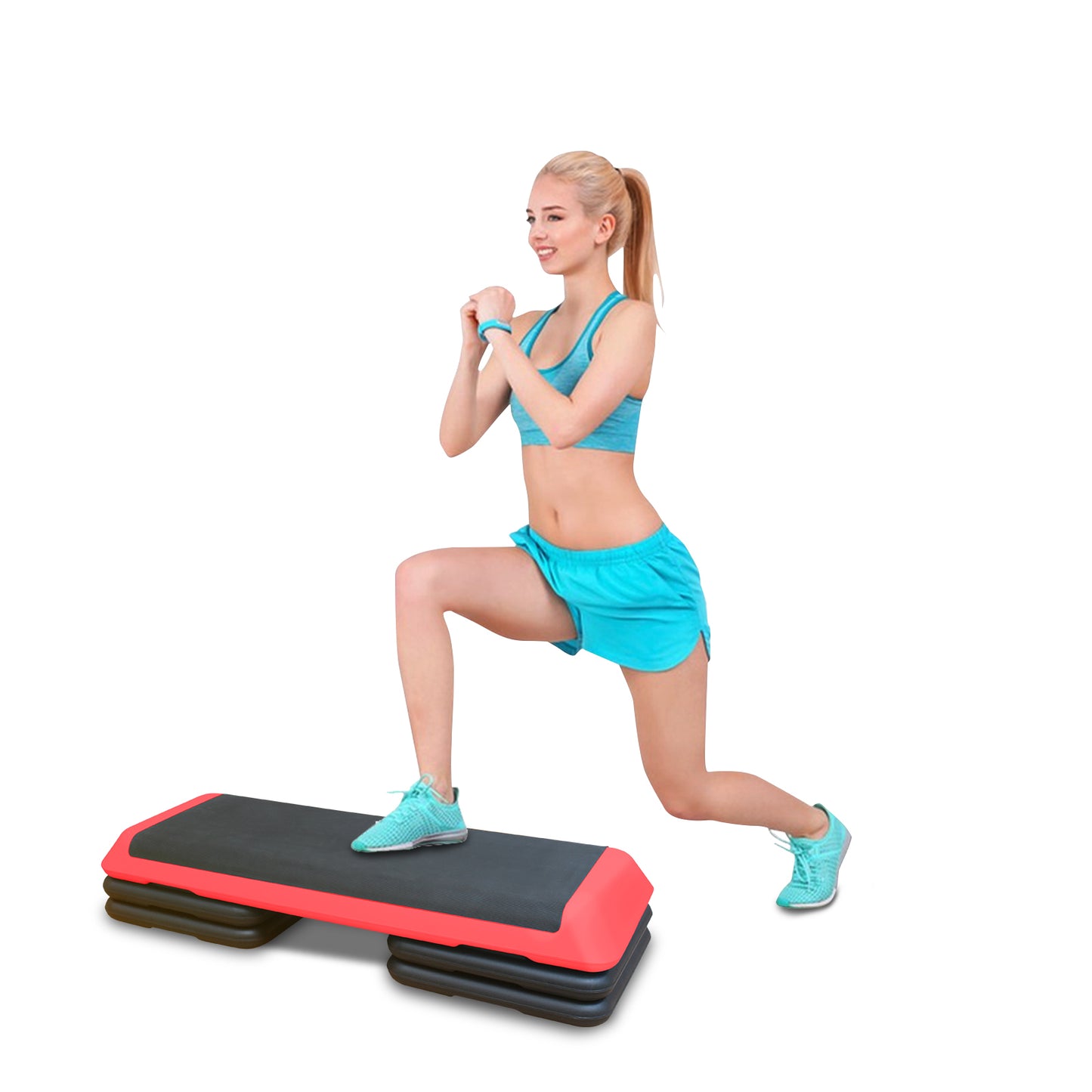 Versatile Aerobic Step Fitness Platform in Red