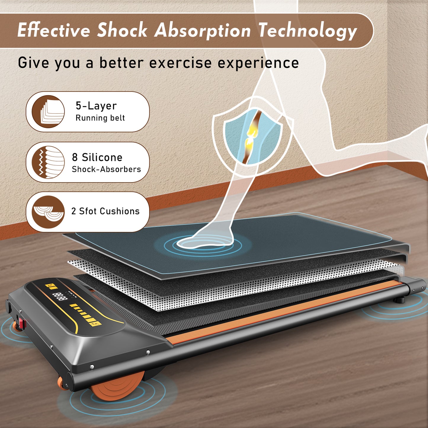 HomeFit Treadmill: Space-Saving Walking & Jogging Machine with LED Display