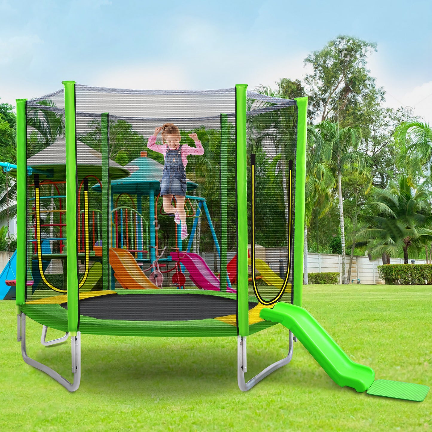 Jump & Slide Adventure Trampoline for Kids