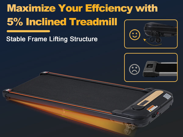 Wood Grain Under Desk Walking Treadmill