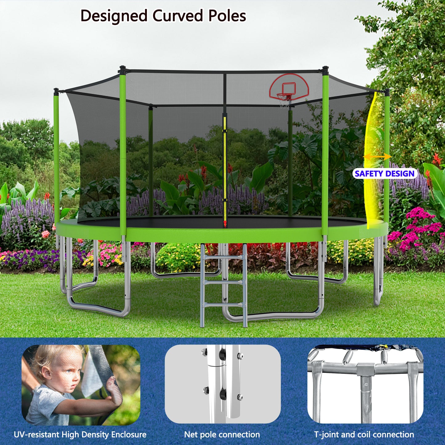 JumpSafe Backyard Trampoline for Kids