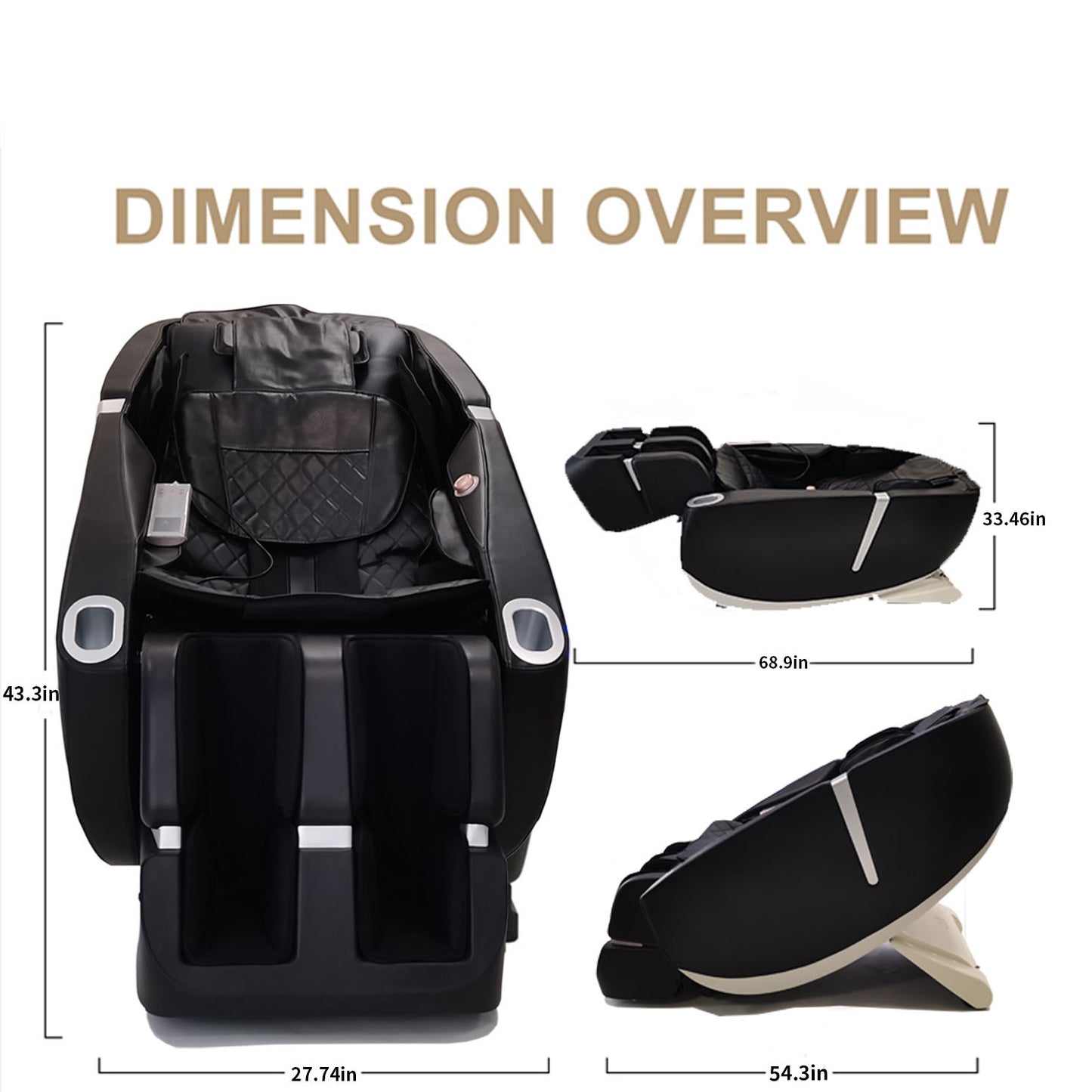 Zero Gravity Massage Chair: Luxurious Leather Comfort with Space-Saving Design