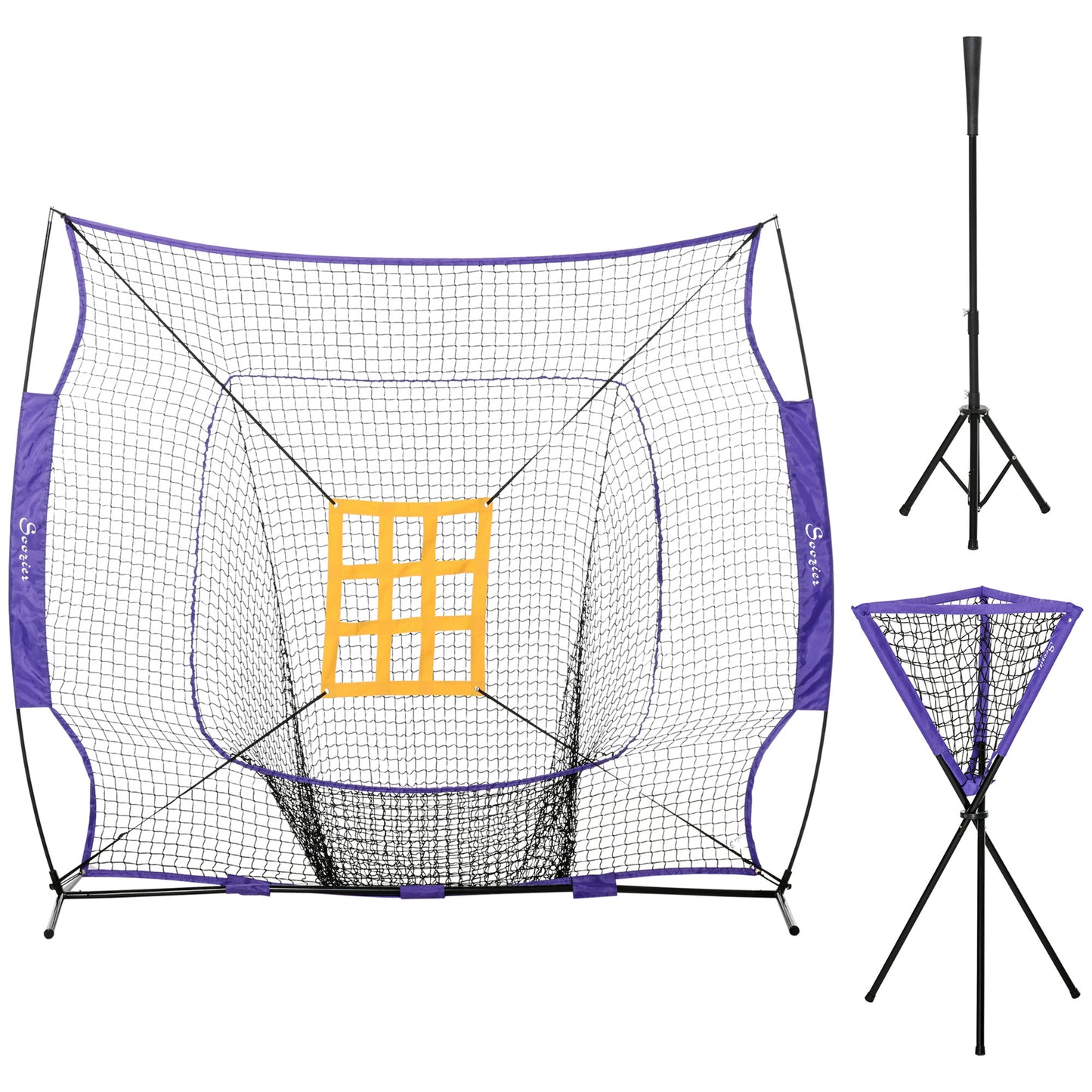 Soozier Ultimate Baseball Practice Set: Net, Caddy, and Tee in One!