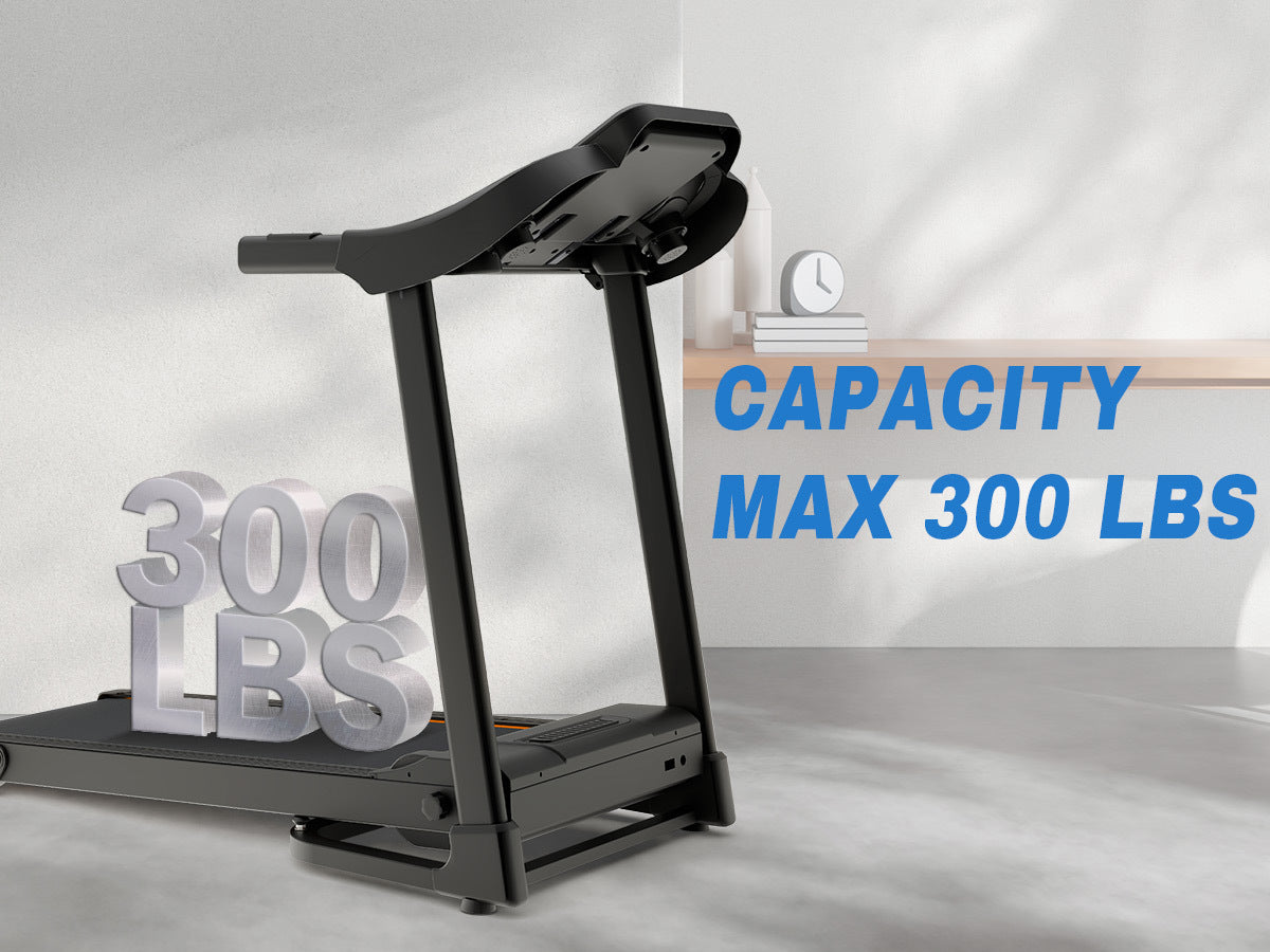 Foldable Fitness Treadmill with Speakers and Adjustable Incline