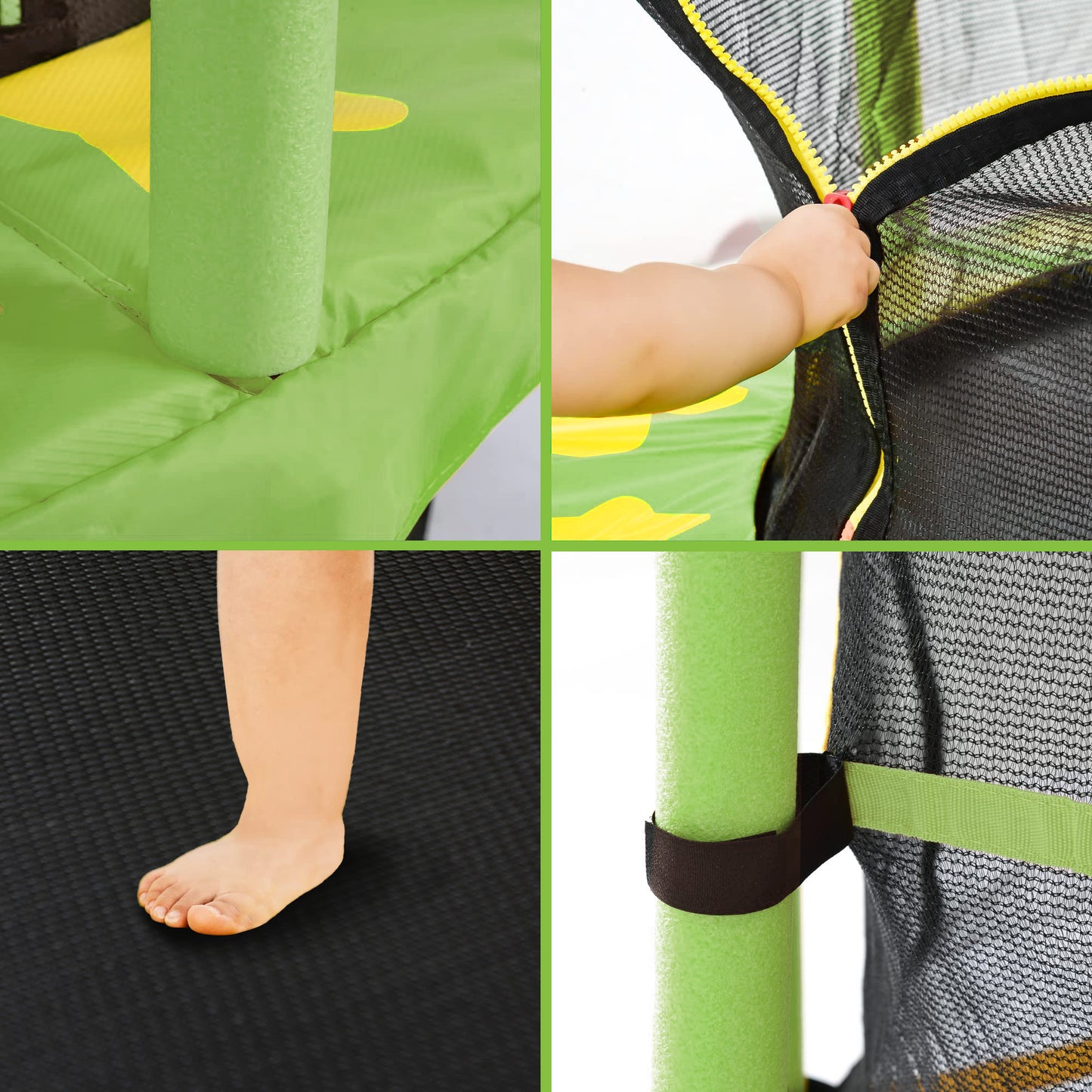 Jump and Play Kids Trampoline with Safety Net - Green