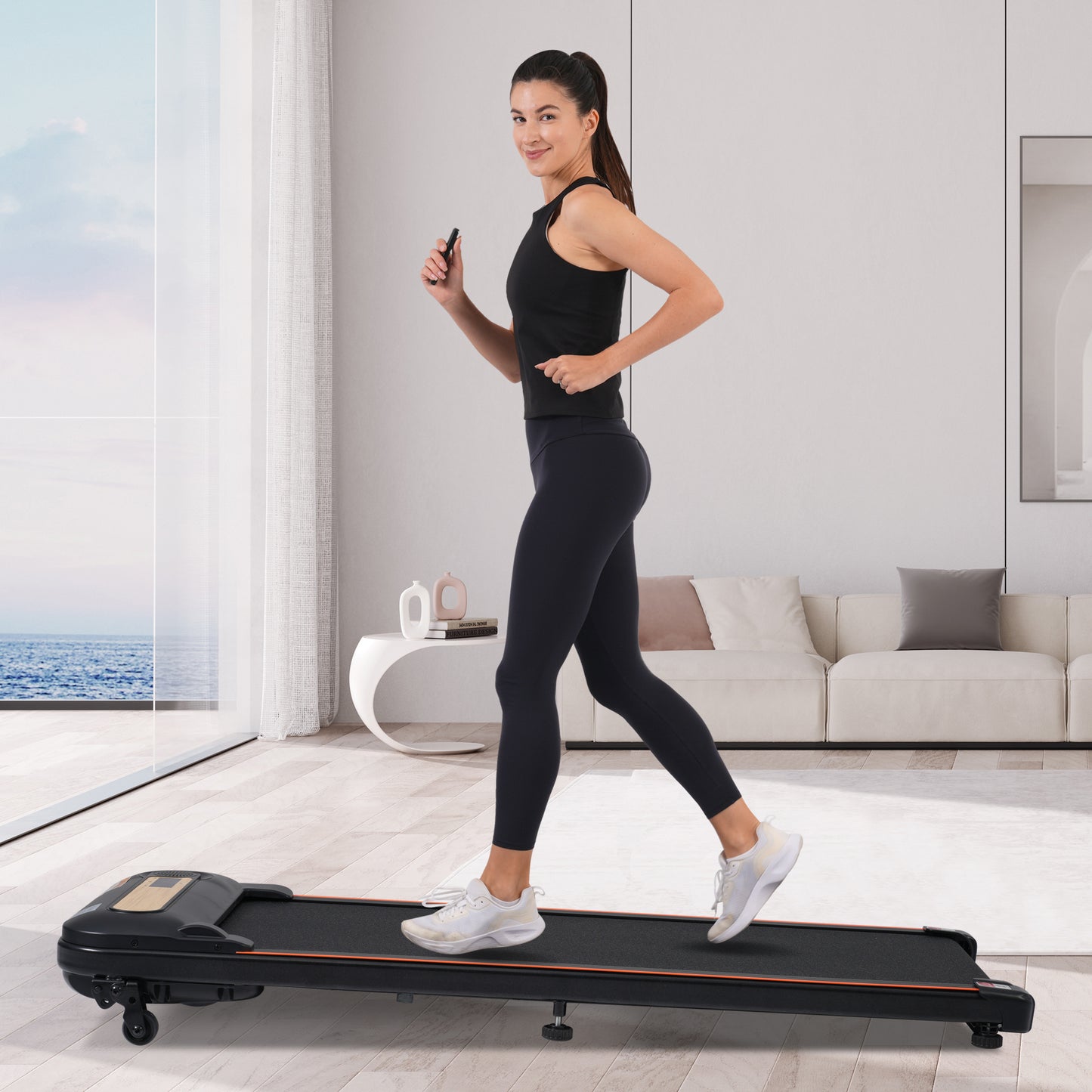 Wood Grain Under Desk Walking Treadmill