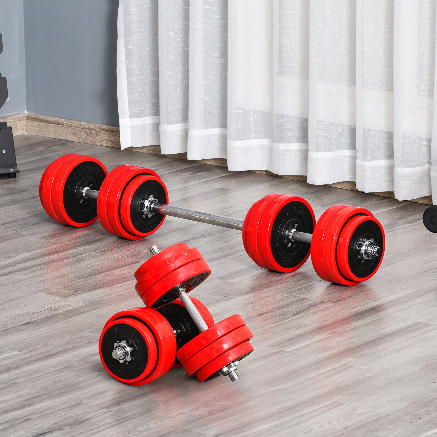 Transformable Dumbbell and Barbell Set for Home Workouts