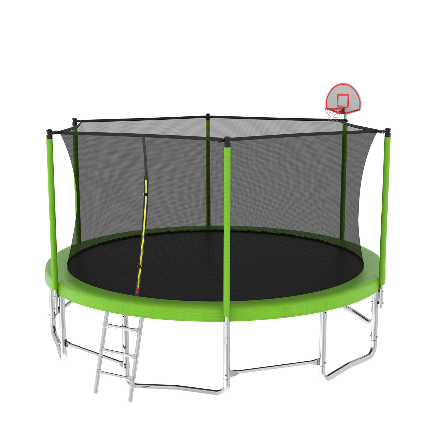 Ultimate Fun Trampoline with Balance Bar and Basketball Hoop!