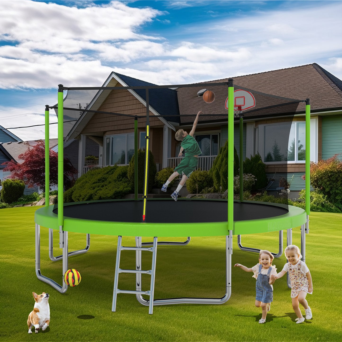 JumpSafe Backyard Trampoline for Kids