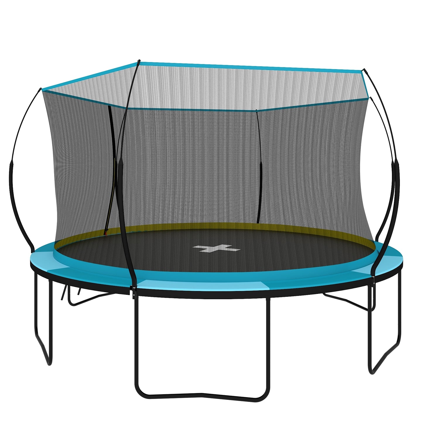 Pumpkin-Blue Fun Trampoline for All Ages!