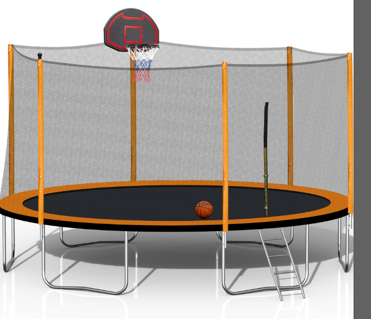Jump 'n' Shoot Trampoline Adventure with Inflator and Ladder