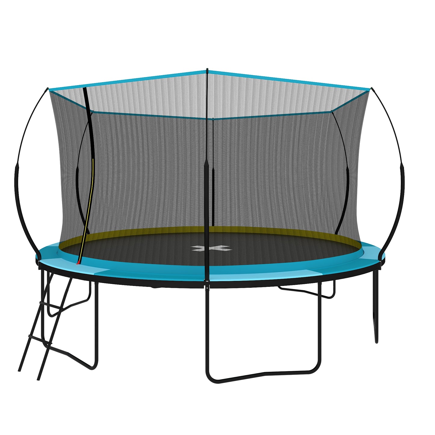 Pumpkin-Blue Fun Trampoline for All Ages!
