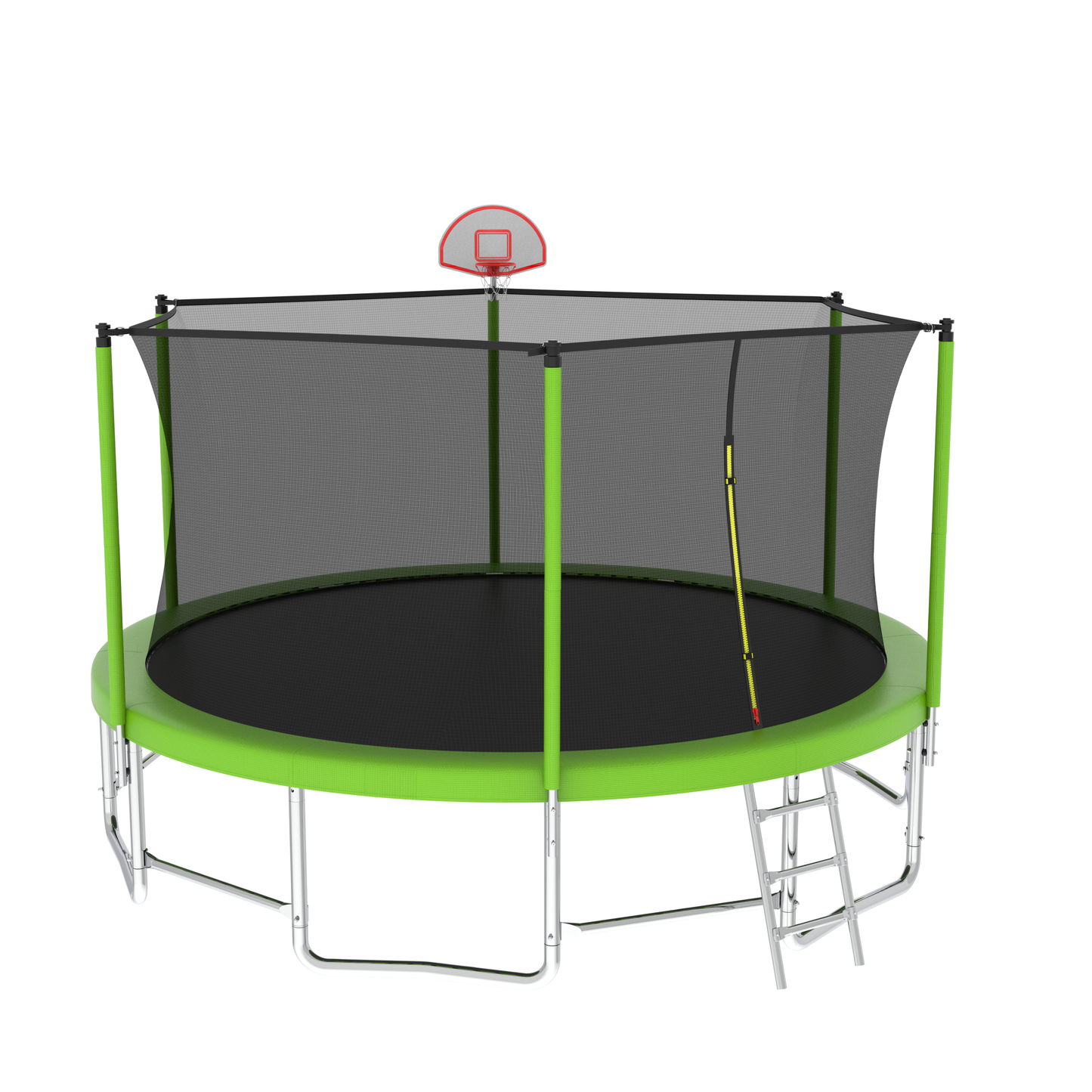 Ultimate Fun Trampoline with Balance Bar and Basketball Hoop!