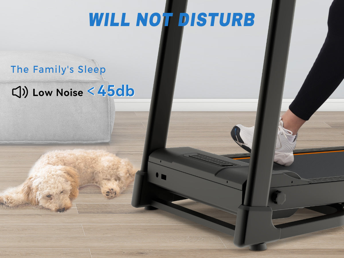 Foldable Fitness Treadmill with Speakers and Adjustable Incline