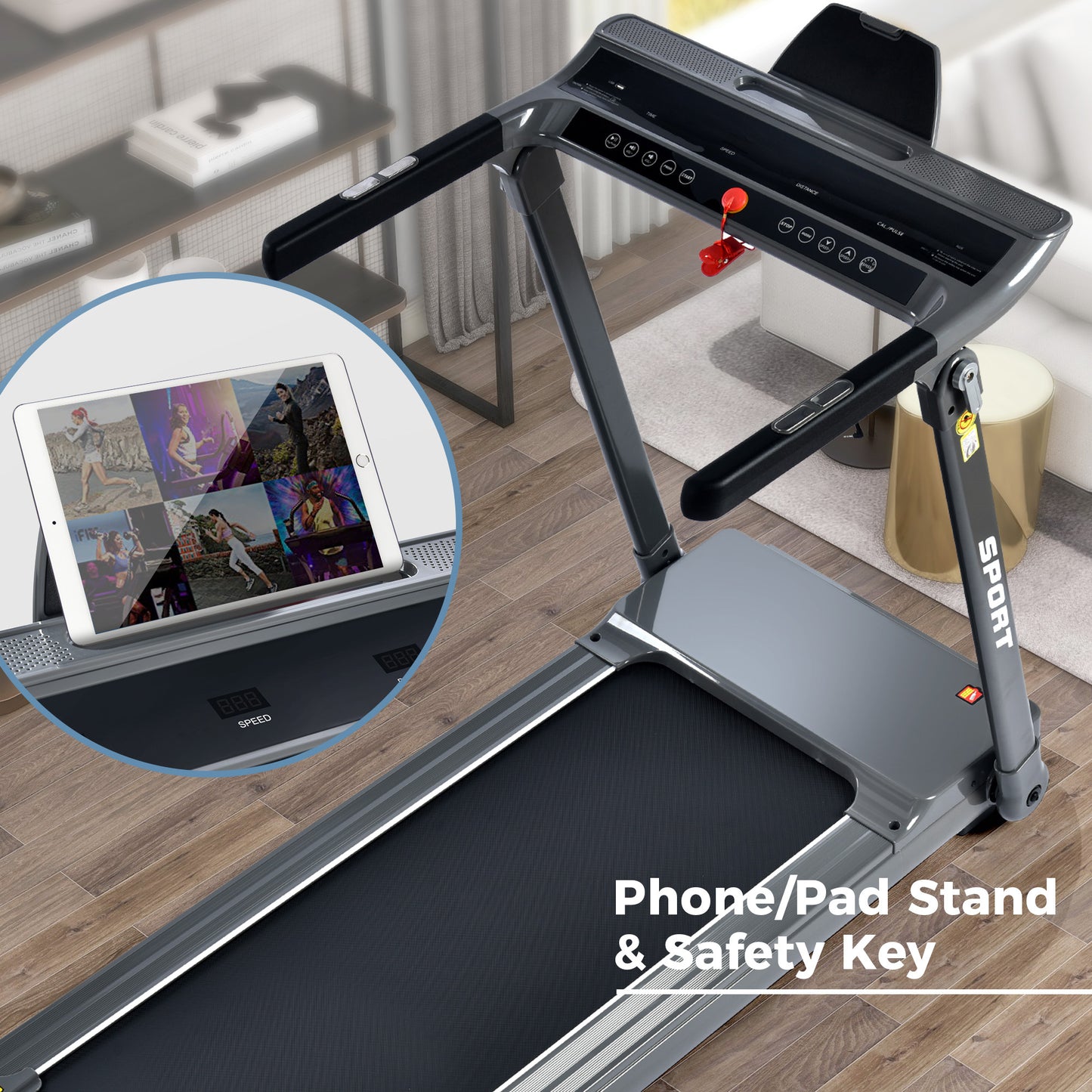 Compact Power Treadmill for Home Fitness