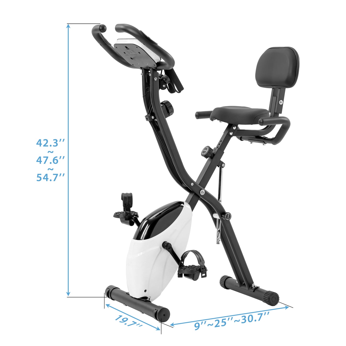 Versatile Folding Fitness Bike with Arm Bands and Backrest