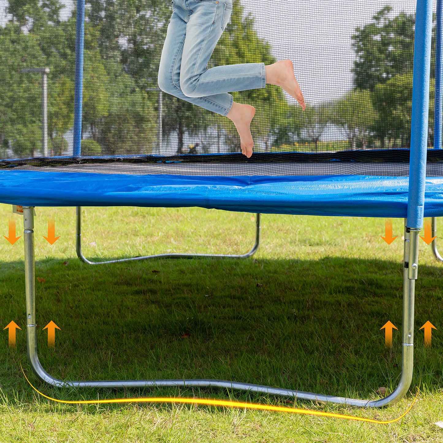 SkyBounce Trampoline with Safety Net & Ladder