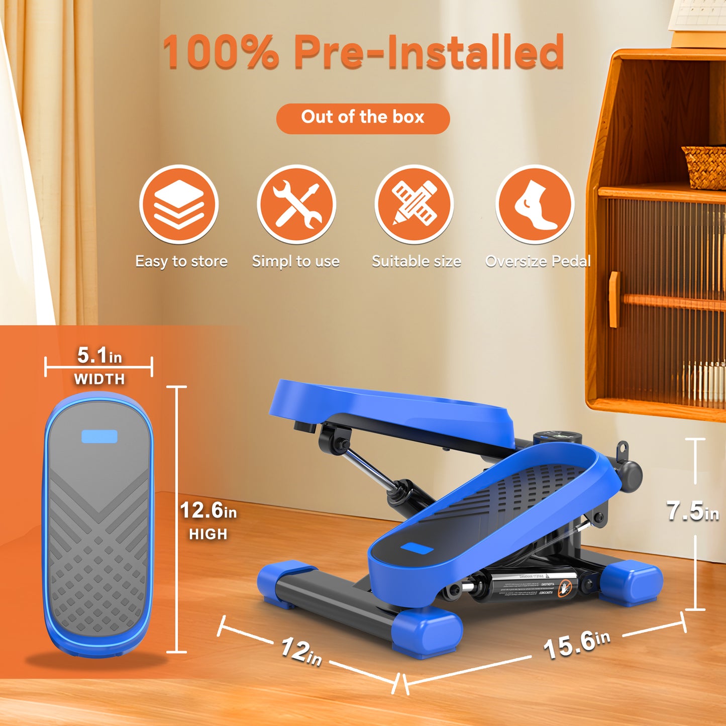 Fit at Home Mini Stepper with Resistance Bands