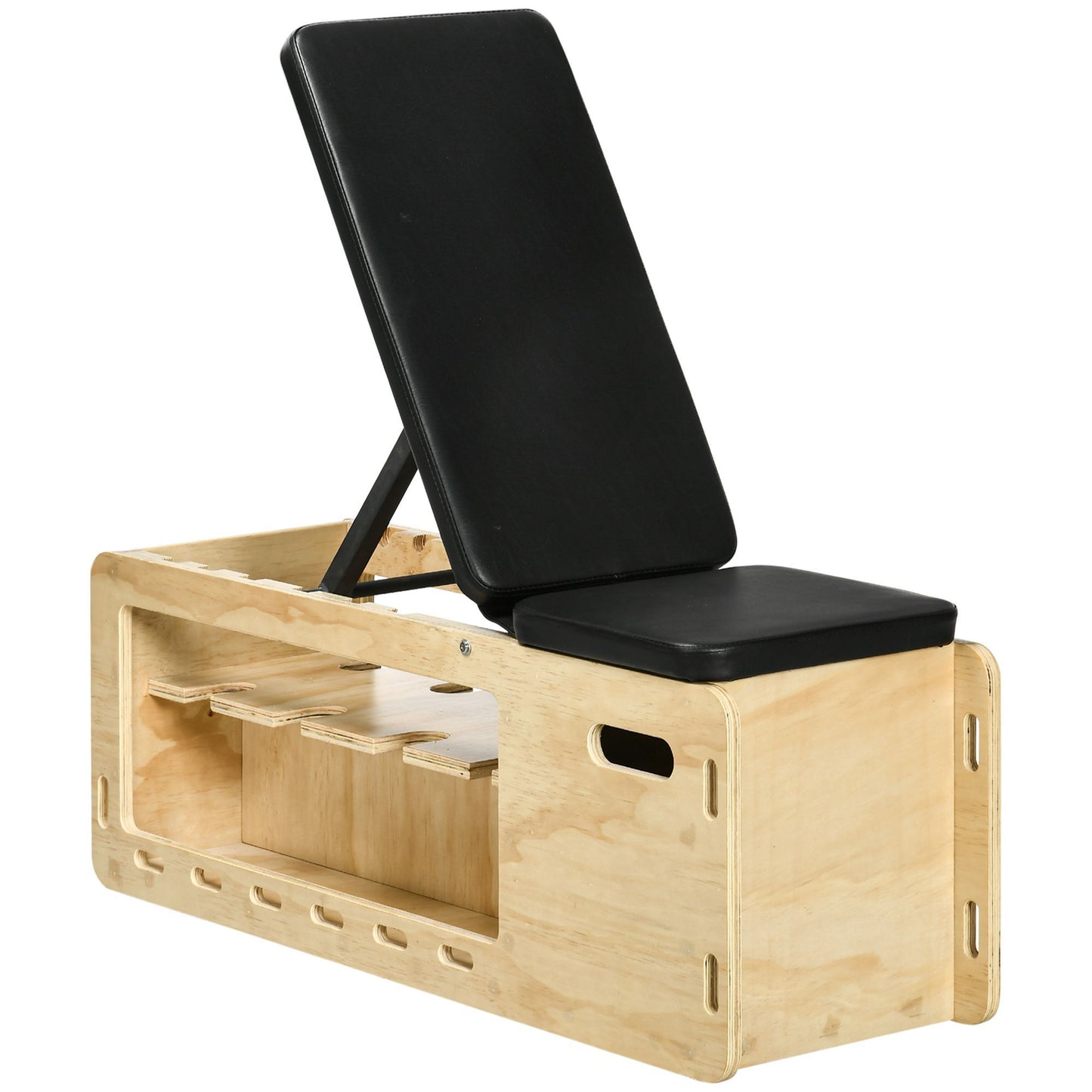 Soozier Adjustable Workout Bench with Storage & Resistance Rope