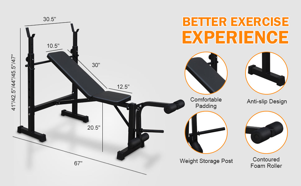 Ultimate Home Gym Weight Bench & Squat Rack Combo