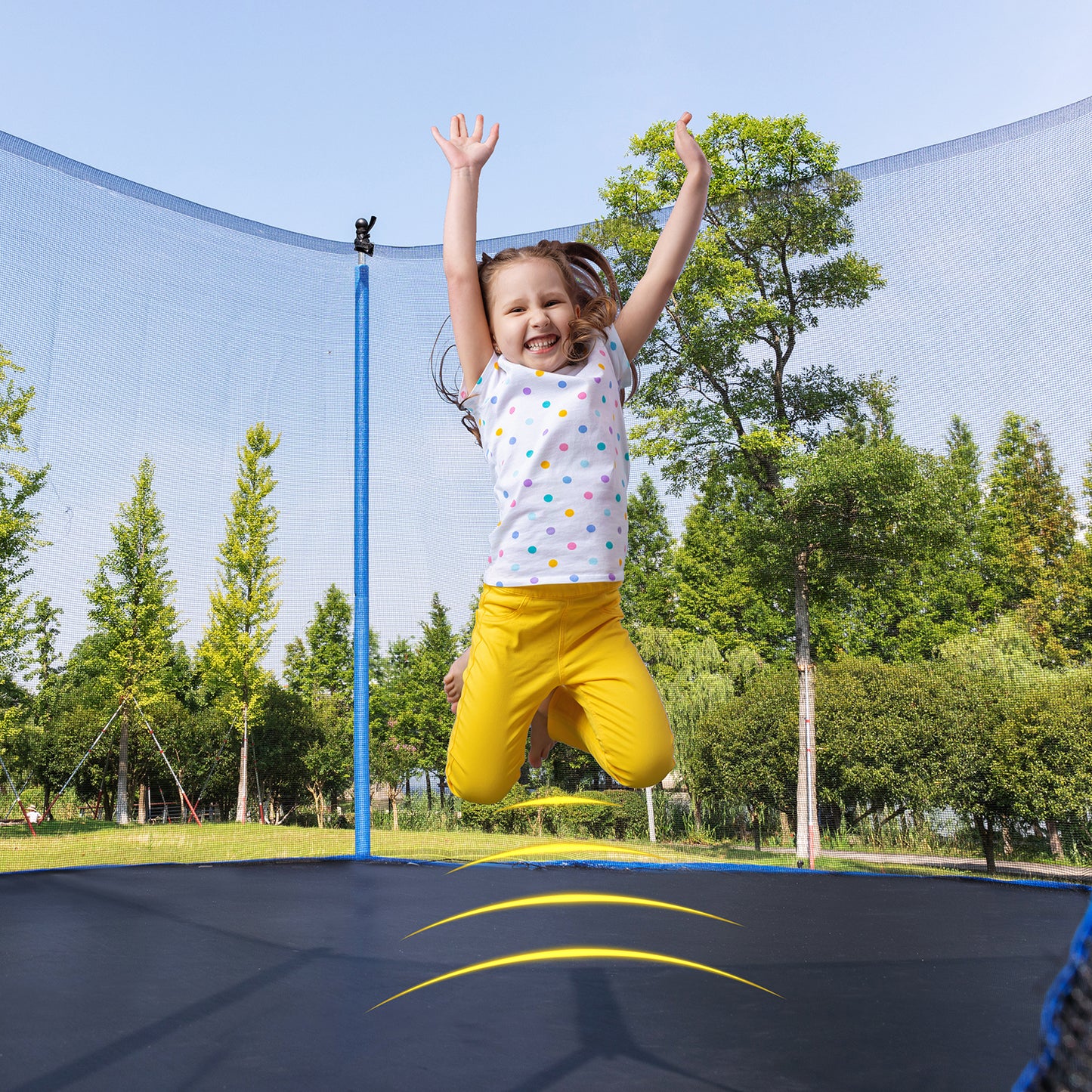 SkyBounce Trampoline with Safety Net & Ladder