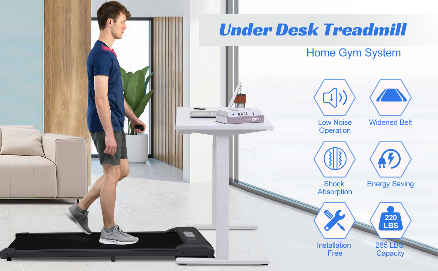 Walk & Run: Smart Under Desk Treadmill for Home and Office