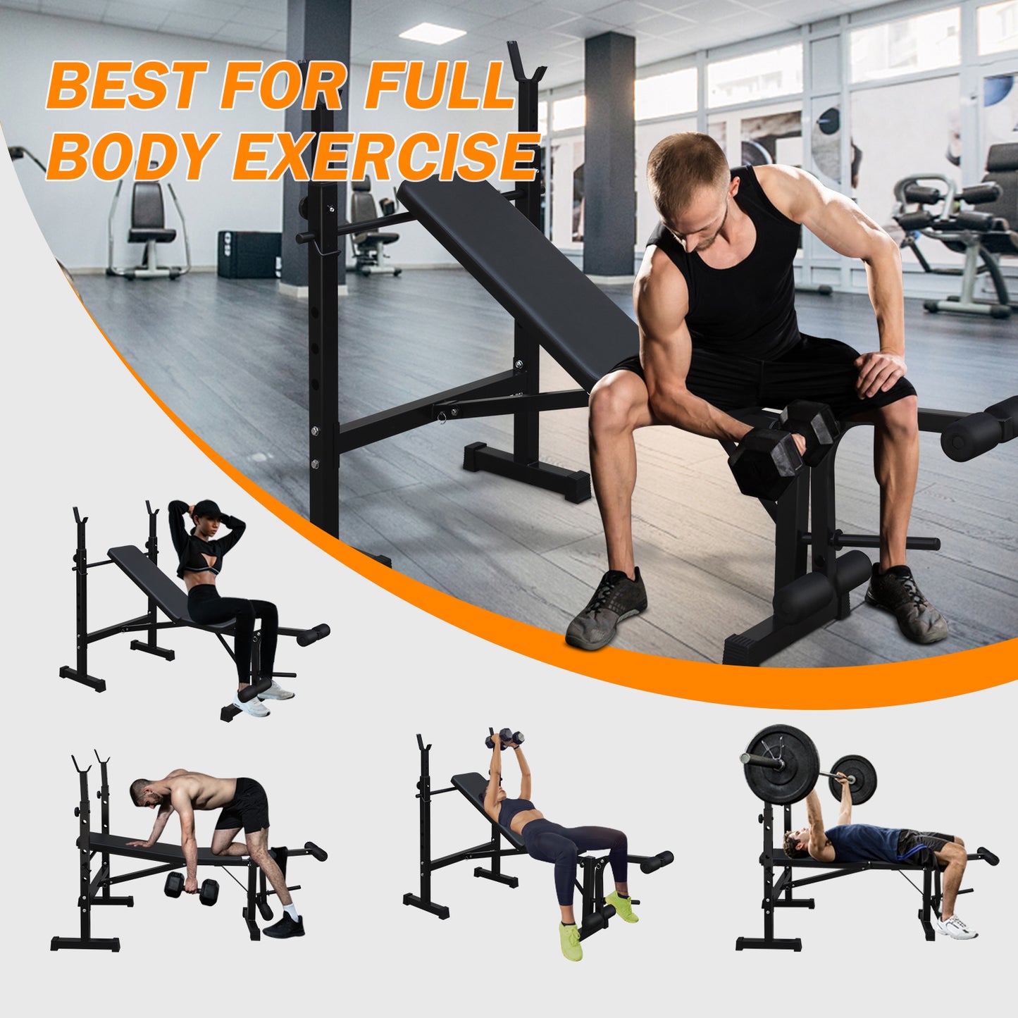 Ultimate Home Gym Weight Bench & Squat Rack Combo