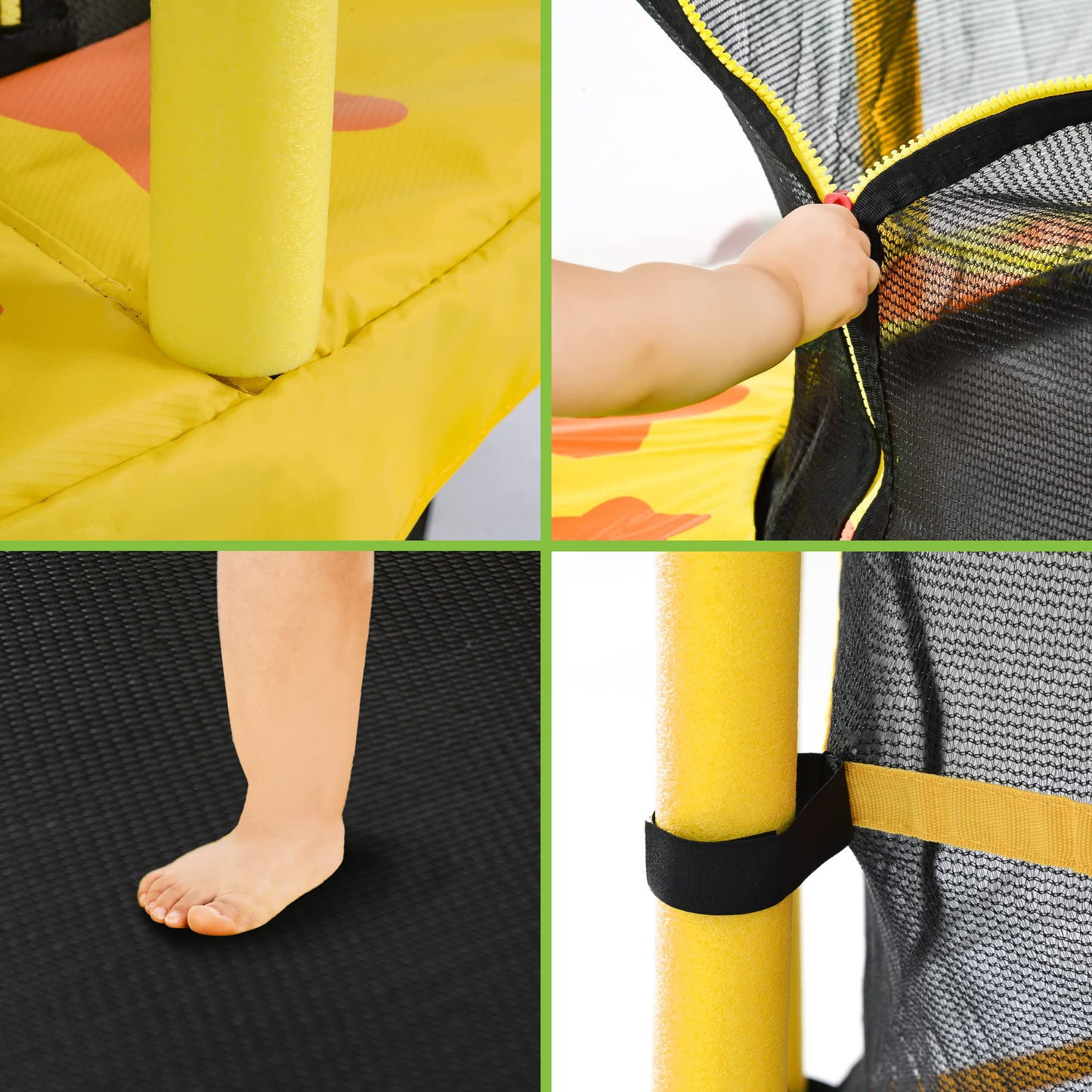 Bouncy Joy Kid's Trampoline with Safety Net - Fun for Indoor & Outdoor Play!