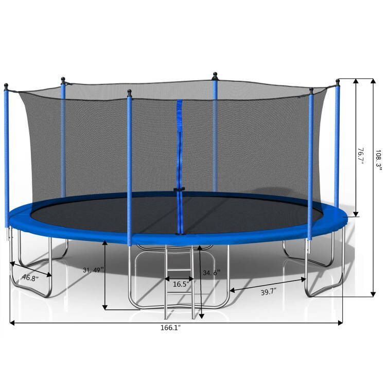 SkyBounce Trampoline with Safety Net & Ladder