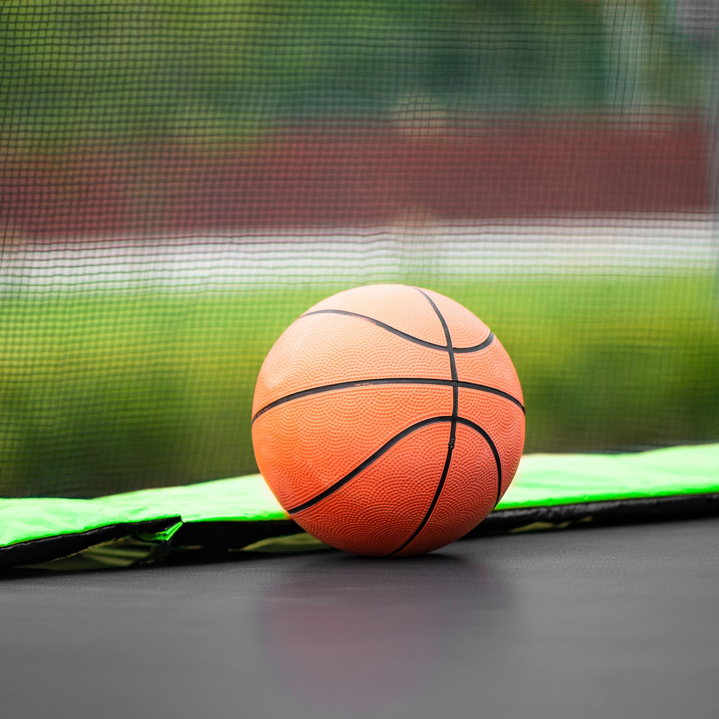 Bounce and Play Trampoline with Basketball Hoop and Soccer Goal - Green Adventure!