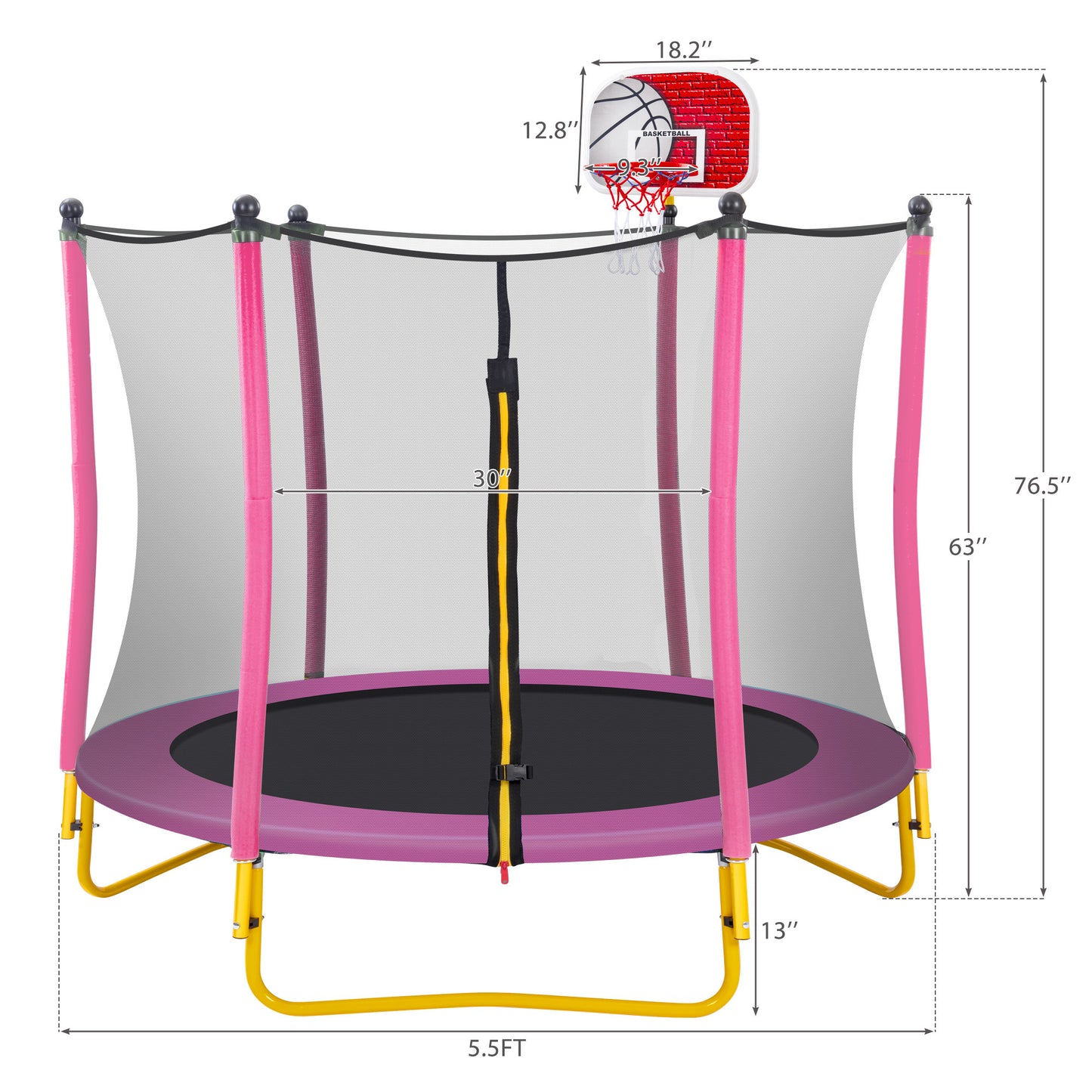 Jump n' Play Mini Trampoline with Hoop