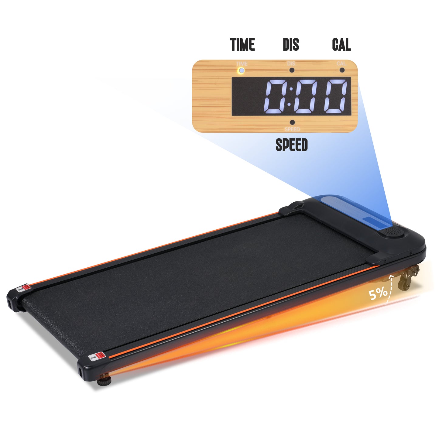 Wood Grain Under Desk Walking Treadmill
