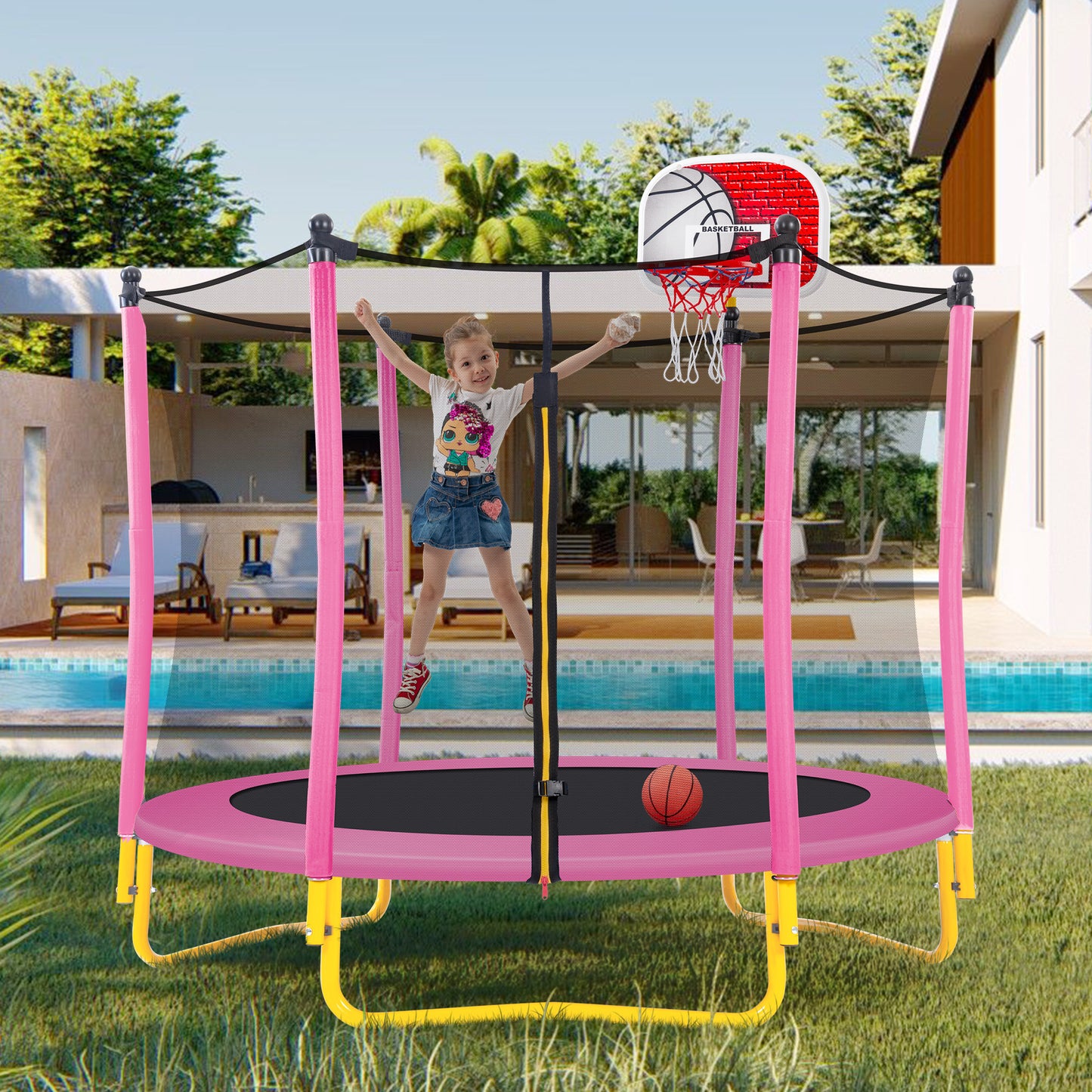 Jump n' Play Mini Trampoline with Hoop