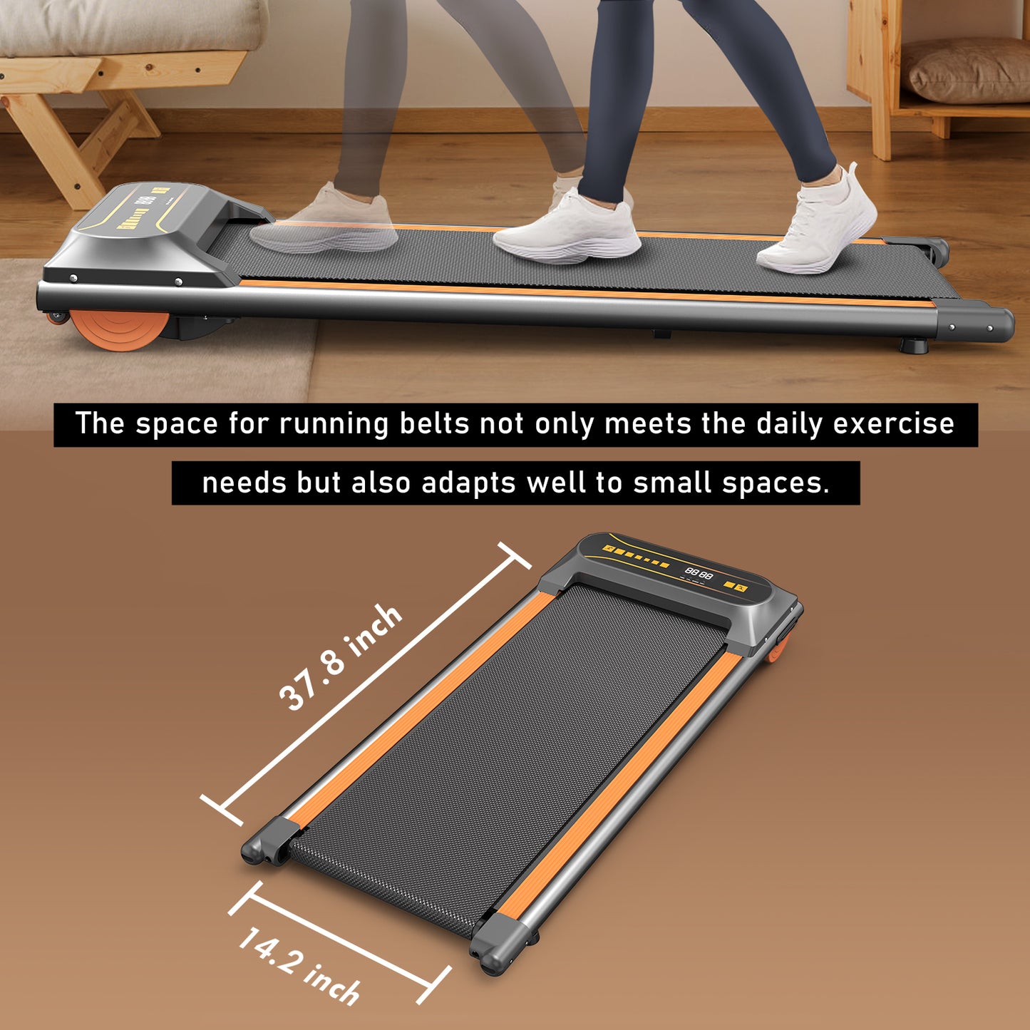 HomeFit Treadmill: Space-Saving Walking & Jogging Machine with LED Display