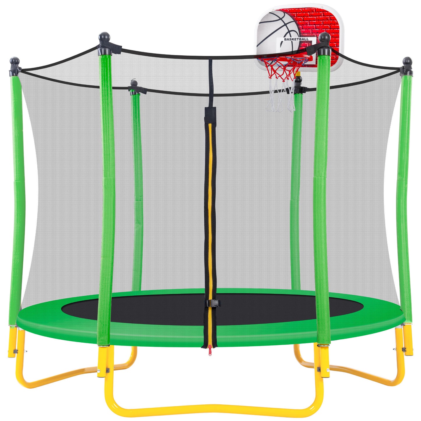 Kid's Fun Zone Trampoline with Basketball Hoop